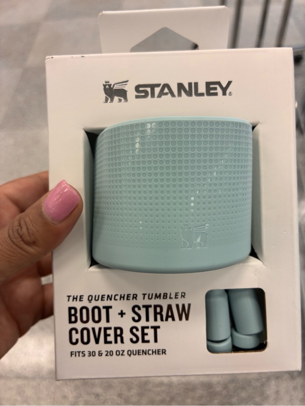 Stanley Light Seafoam Textured Boot + Straw Cover Set cup 30oz 20oz quencher - Picture 1 of 1